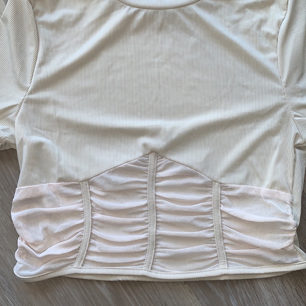 Trendy Partially Sheer Shirt - Picture 2 of 3